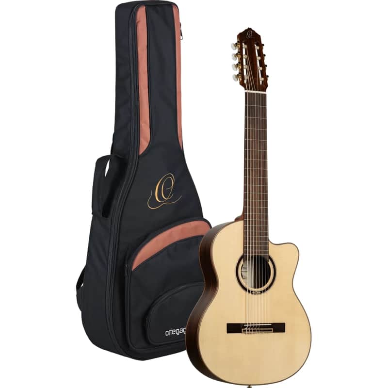 Ortega RCE158RW-8 Performer Series Solid Spruce Top Okoume Neck 4/4 Size Cutaway Nylon 8-String Classical Acoustic-Electric Guitar w/Pro Gig Bag image 1