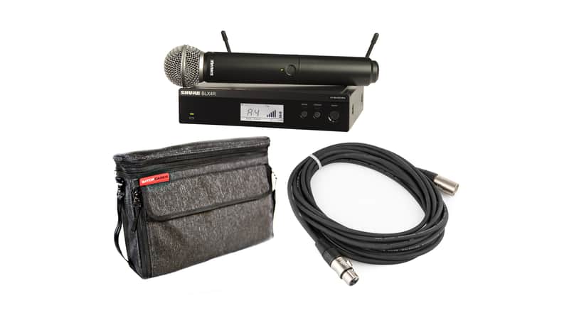 Shure BLX24R/SM58-H9-GAT-K Wireless Handheld Microphone System with Gator Bag and XLR Cable, H9 Band image 1