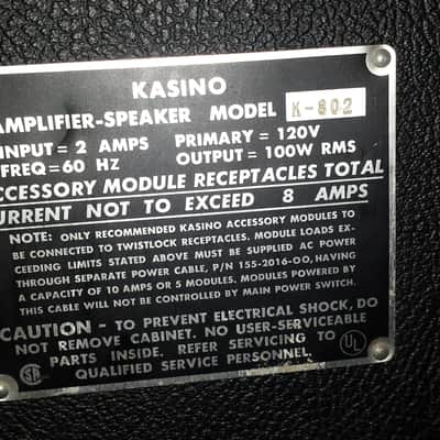 Kasino 200 Bass amp 1970's U200-2/K802 8x10 100 watt RMS combo amp Kustom image 8