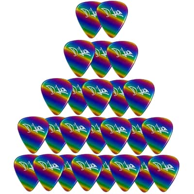 D'Luca Celluloid Standard Guitar Picks Rainbow 0.70mm Medium 25 Pack image 2