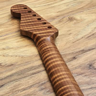 Stratocaster Compatible Roasted Flame Maple Guitar Neck Satin image 7