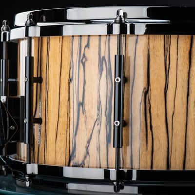 Seven Six Drum Company 7x14 Black and White Ebony Custom Snare Drum 2022 B+W Ebony High Gloss image 5