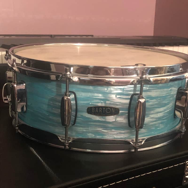Barton Studio Custom 14X5 North American Maple Snare - Sky Blue Oyster image 1