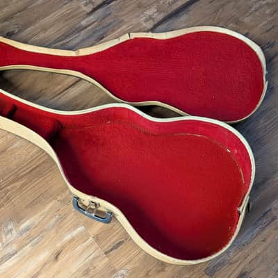 Silvertone Kay Harmony Chipboard Guitar Case Vintage 1960s Tan image 2