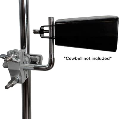 Cowbell Mount Accessory Multi Clamp – Chrome Percussion Clamp for Cowbells, Jam Blocks & Drum Accessories, Rotating Fastener, Fits 3/8" to 1 1/4" Drum Hardware image 3