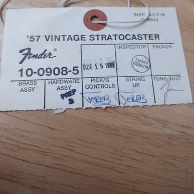 1989 Fender American Vintage '57 Stratocaster-Vintage White image 8