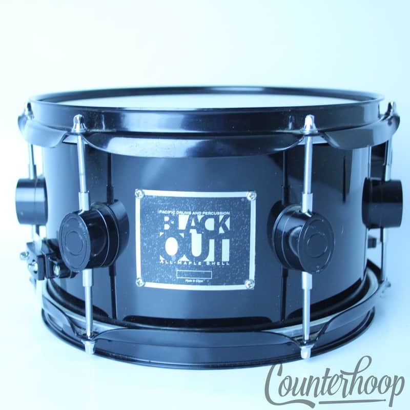 PDP 6x10" Blackout Snare Drum 8Ply Maple Shell Popcorn Auxiliary Black PDBB0610 image 1