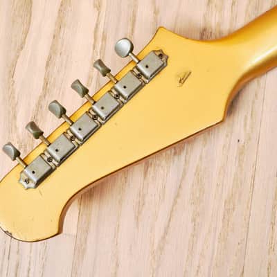1980s Burny FB-85 F-Bird III Vintage Electric Guitar Gold Mist Poly P-90s, Japan image 5
