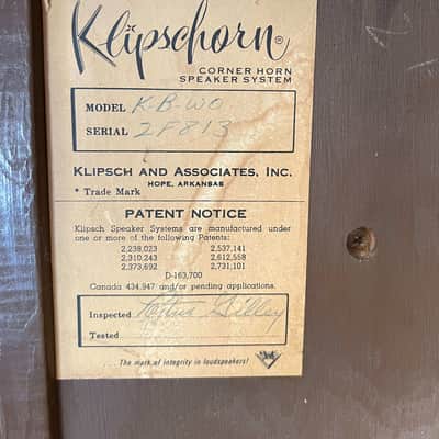 Klipsch KB-W0 1967 Klipschorn Walnut Oil Speakers (Pair) image 16