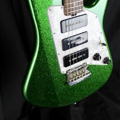 Used Ernie Ball Music Man Albert Lee Ball Family Reserve Green Sparkle w/case image 3