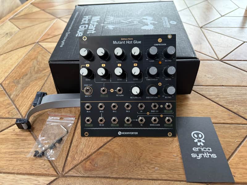 Erica Synths/Hexinverter Mutant Hot Glue 'Edition Noire' Eurorack Mixer. Boxed, MINT image 1