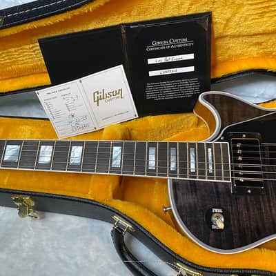NEW! Gibson Dealer Select Custom Shop Les Paul Custom AAA Figured Flame Top - Transparent Black / Natural Back - Authorized Dealer - WOW! WOW! WOW! 8.9 lbs - G05989 image 15