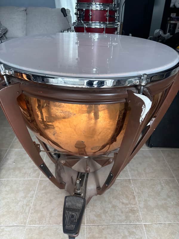 Vintage Premier Copper Timpani Pair 25” & 28” – Made in England – 1970s Concert Series image 1