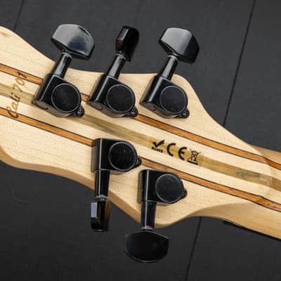 Mayones Cali 5 Fretless Mini 5A Quilted Mahogany - Trans Natural Matt image 9