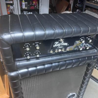 1969 Kustom K 200 Vintage Electric Bass Guitar Amplifier Head W/ 3X15" Cabinet Black Tuck & Roll image 4