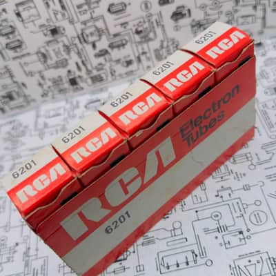 RCA 6201 (GE Made) 12AT7WA 5x Tubes - 1979 NOS Factory Matched Set - Military Spec ECC81 image 9