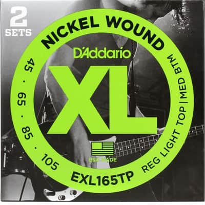 D'Addario EXL165 Nickel Wound Bass Guitar Strings - .045-.105 Regular Light Top/Medium Bottom Long Scale (2-pack) image 2