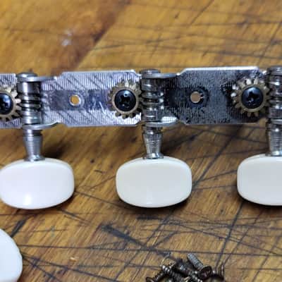 Vintage RARE 1970's 3x3 On a Plate Open Back Fancy Guitar Tuners Japan Luthier Parts #5 image 3
