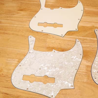 Pickguards! Fender Precision / Jazz Bass & Gibson Les Paul Tribute DC - White Black Pearloid image 3