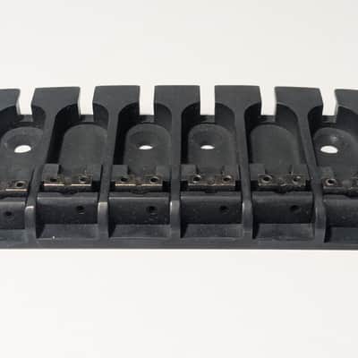 ABM 6 String Solid Brass Bass Bridge BLACK Steel Lock-Down Saddle Assembly Unused image 7