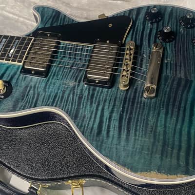 NEW! Gibson Custom Shop Les Paul Custom AAAA Figured Monster Maple Top - Nordic Blue, Heavy Aging - 8.4lbs - G07571 image 11