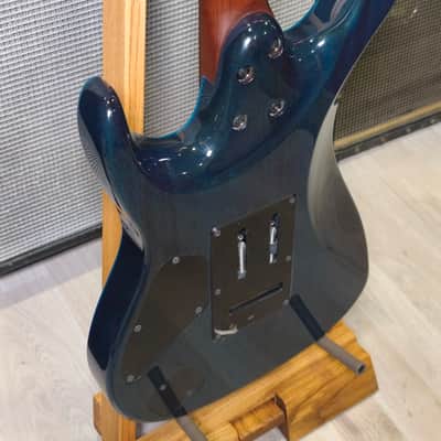 Signed Ibanez MM1-TAB Martin Miller Signature with Roasted Maple Neck 2010s - Transparent Aqua Blue Signed by Martin Miller imagen 22