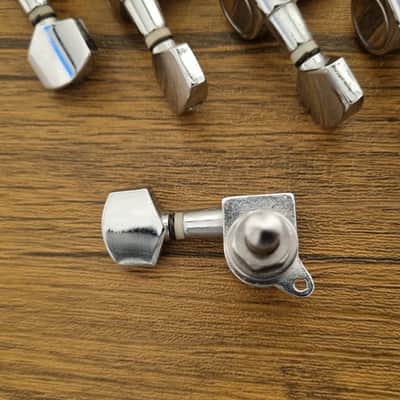 10mm 6 in Line Electric Guitar Tuners Tuning Pegs Chrome image 2