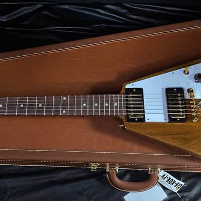 MINT! 2026 Gibson Custom 1958 Mahogany Flying V Reissue Electric Guitar - Antique Natural, VOS - Only 7lbs! image 8