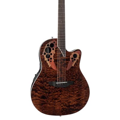 Ovation CE44P-TGE Exotic Celebrity Elite Plus Selected Figured Top Mid-Depth Lyrachord Body Nato Neck 6-String Acoustic-Electric Guitar image 1