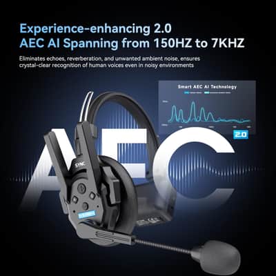 SYNCO XTalk XPro9 Wireless Intercom Headset System with Antenna Enhanced Signal Reception Support 500m/1640ft 2.4GHz 9-Person Team Communication,24-Hour Battery Life image 3