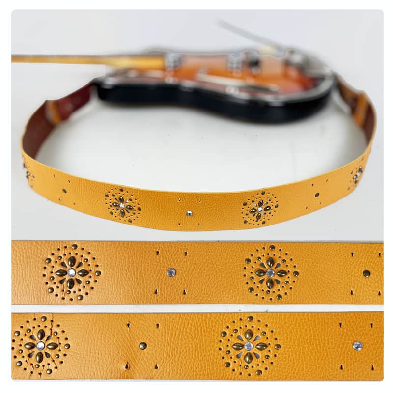 Loft Relics "Stud Bursts" guitar strap (Souldier) one-of-a-kind made at the Wilco Loft image 1