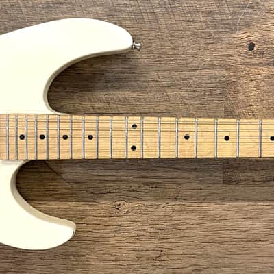 1980s Kramer 100 Series 610 Gloss White Finish Electric Guitar with Aftermarket Neck image 2