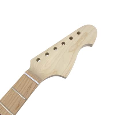 25.5" Electric Guitar Neck Maple Maple Fretboard 22 Frets Dot Inlay Unfinished Bolt-On image 9
