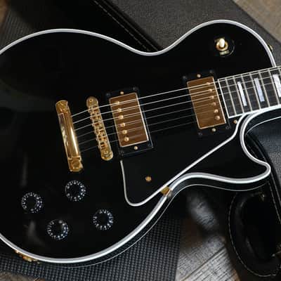 2023 Gibson Custom Shop Les Paul Custom w/ Slim Taper Neck Electric Guitar Black Ebony + COA OHSC image 3
