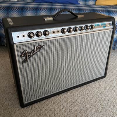 Fender '68 Custom Deluxe Reverb 2-Channel 22-Watt 1x12" Guitar Combo 2013 - Present - Black image 2