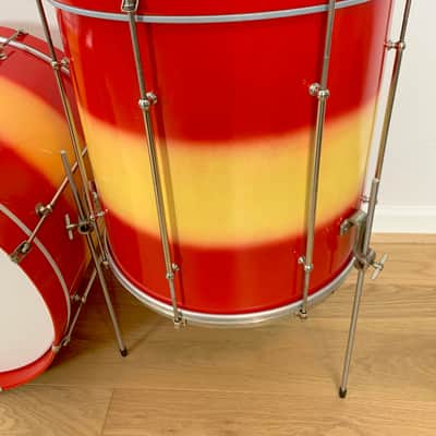 Decolite 4-Piece Drum Set Vintage Gretsch Jasper Shells 13-16-20-5x14 60s - Red Yellow Duco image 12