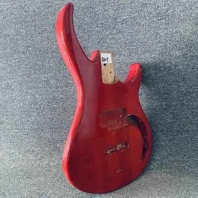 Red 4 String Bass Basswood Body image 4