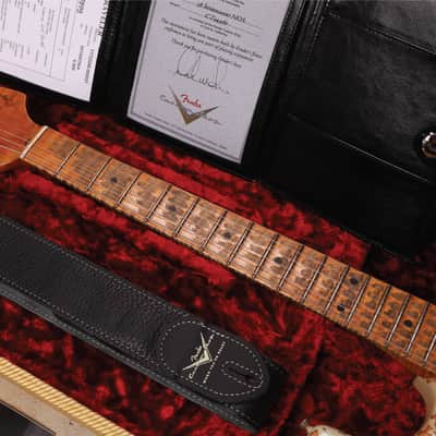 Fender Custom Shop Masterbuilt 1958 Stratocaster Heavy Relic 2020 - Heavily Aged Pale Sonic Blue Over Choc Faded 3-Tone Sunburst (Heavy Relic) image 9
