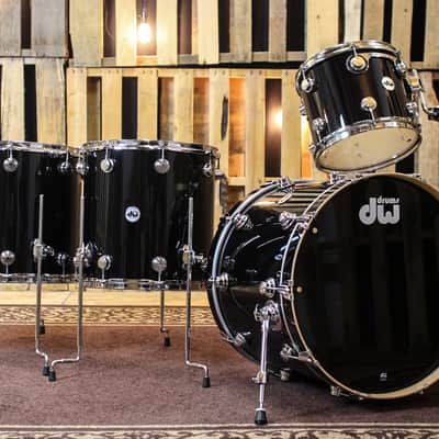 DW Collector's Maple VLT Gloss Black Drum Set - 22,12,16,18 - SO#1167899 image 1