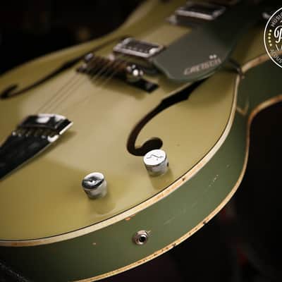1960s Gretsch USA G6118 Anniversary Two Tone Green & Original Hard Case image 11
