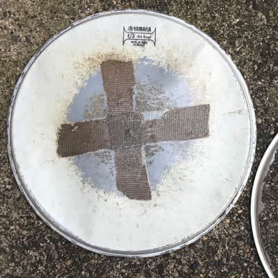 X2 14” Heads Vintage Yamaha U2 BA Snare Batter Head 1980s Heavy Aged Relic Made by Remo Art Project image 2