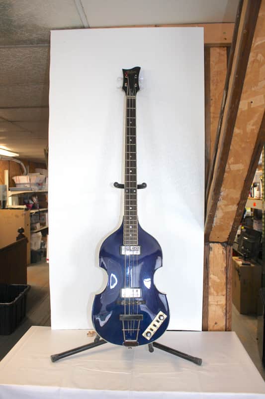 Hofner Contemporary Series Violin Bass Blue With Hard Shell Case image 1