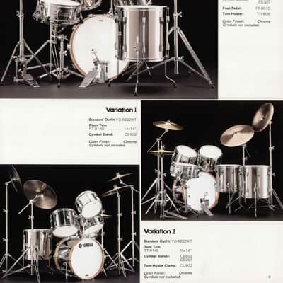 Vintage Yamaha Pre Recording 9000 Variation drum set - Original 1977 Chrome over Real Wood image 8