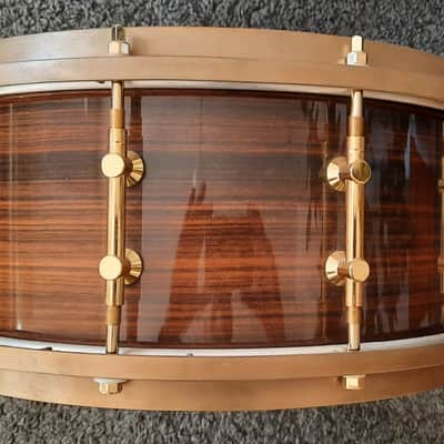 Tama Pro Custom Rosewood snare - bellbrass hoops - gold hardware - gladstone lugs -14"x6,5" PRW326. image 2
