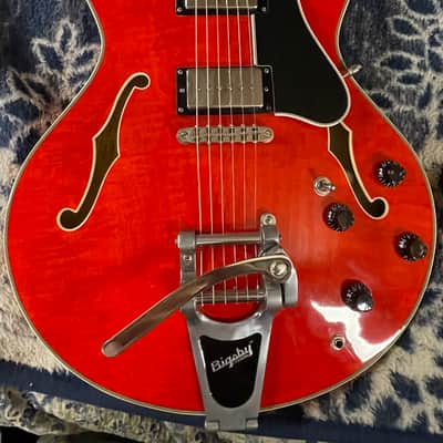 Eastman T486B-RD Thinline Archtop with Bigsby 2015, Red, near mint w/OHSC image 1