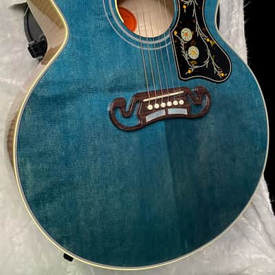 NEW ! Gibson SJ-200 Standard - Custom Shop - Dealer Select - Super RARE - Blue Top - Authorized Dealer - AAAAA Flamed Natural Maple Back & Sides - G07206 image 7