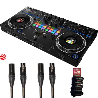 Pioneer DJ DDJ-REV7 Motorized DJ Controller for Serato Pro + 2 Gold Roland XLRs image 1