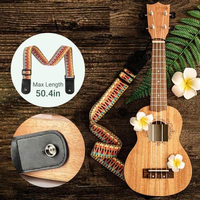 21 Inch Ukulele Mahogany Beginner Kit Soprano Ukelele with Gig Bag Rainbow Strap Fretboard Stickers for Both Adults and Kids image 3