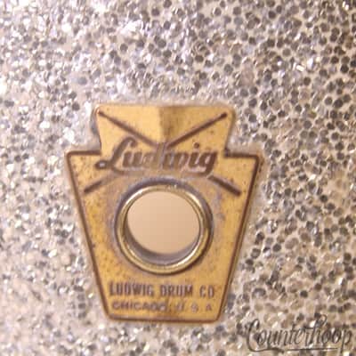 *Ludwig 13x9" Silver Sparkle Tom Drum Shell Vintage 60s Pre-Serial 3Ply Mahogany image 2