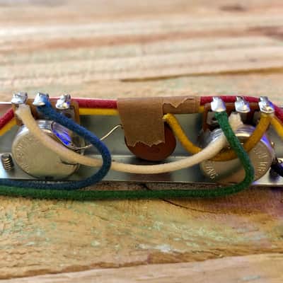 Fender Jazzmaster Wiring Harness 500K MOD NOS Sprague Ceramic Disc Caps Gavitt Cloth Wire image 8